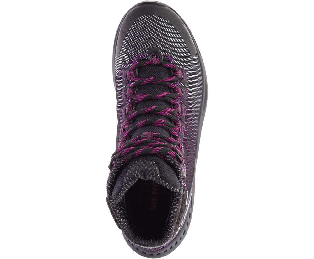 Botas Senhora - Merrell Thermo Cross 2 Mid Waterproof - Pretas/Roxo - VST498726